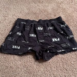 NOT SOLD - PINK black pajama shorts